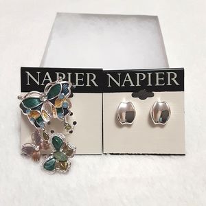 Napier Earrings and Brooch Set